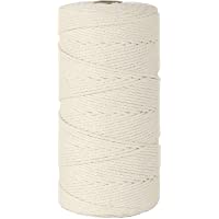 HUTHIM Macrame Cuerda 2mm x 220m- 100% Algodó Cordel Hilo Natural- para Macramé Colgador de Plantas DIY Artesanía…